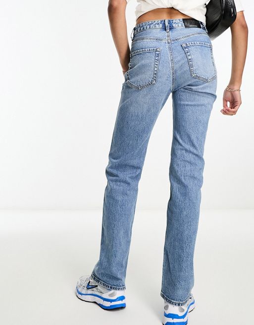 Topanga 90's Ripped Straight Leg Jeans - Medium Wash