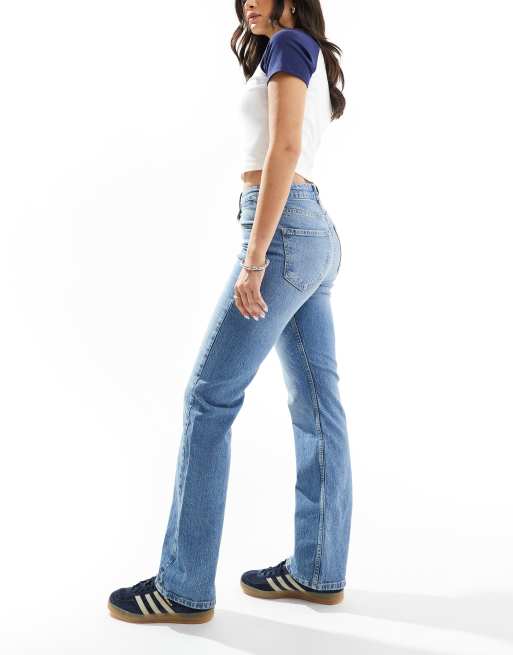 Topanga 90's Ripped Straight Leg Jeans - Medium Wash