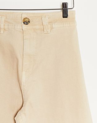 Stradivarius straight leg jeans in beige | ASOS