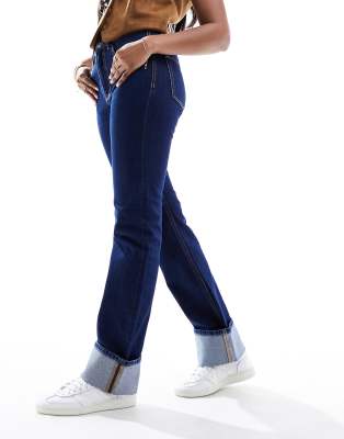 straight leg jeans in indigo wash-Blue