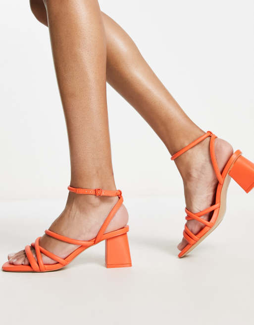 Orange block hot sale heel sandals