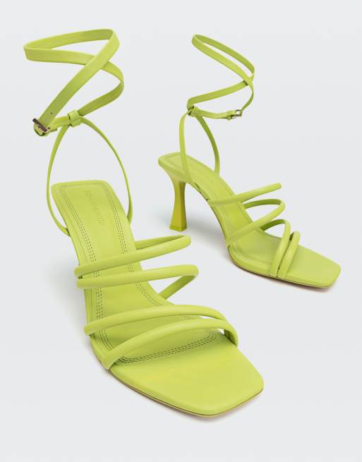 Lime green shop heeled sandals