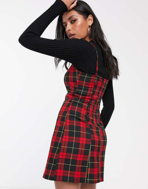 Checkered best sale dress red