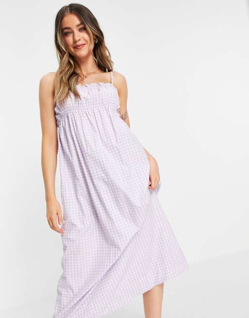 Gingham strappy dress sales