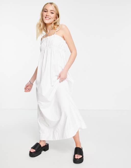 White strappy outlet midi dress