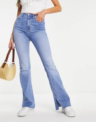 flared split jeans