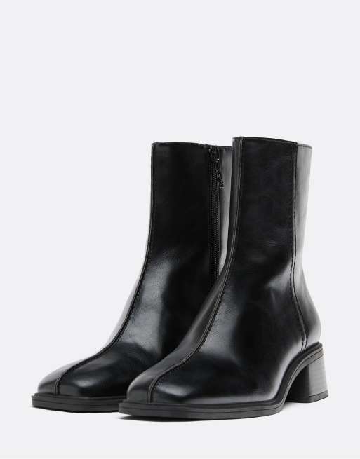 Stradivarius Stretch heeled boots in black, 2 of 4