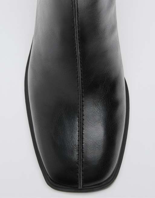 Stradivarius Stretch heeled boots in black, 3 of 4