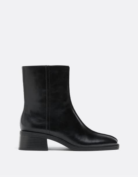 Stradivarius Stretch støvler med hæl i sort - view 1