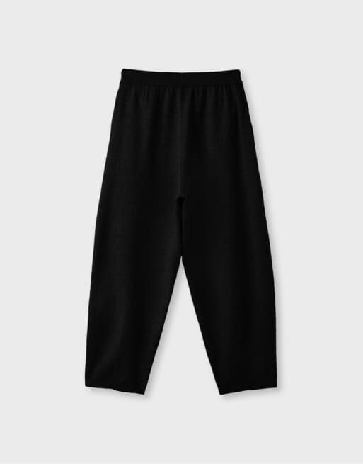 Stradivarius Strick-Barrel-Hose in Schwarz, 7 von 7