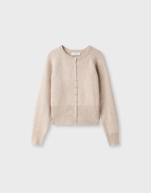 Stradivarius Strickjacke mit Raglanärmeln in Beige, 6 von 7