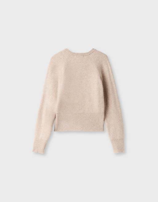 Stradivarius Strickjacke mit Raglanärmeln in Beige, 7 von 7