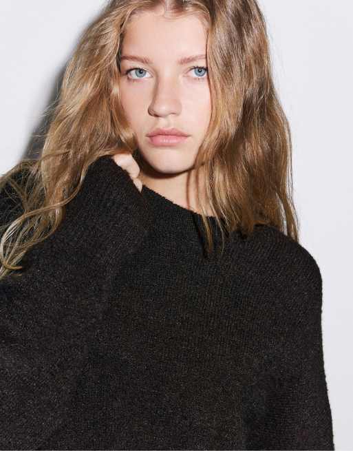 Stradivarius Strickpullover mit Rundhalsausschnitt in Braun, 4 von 7