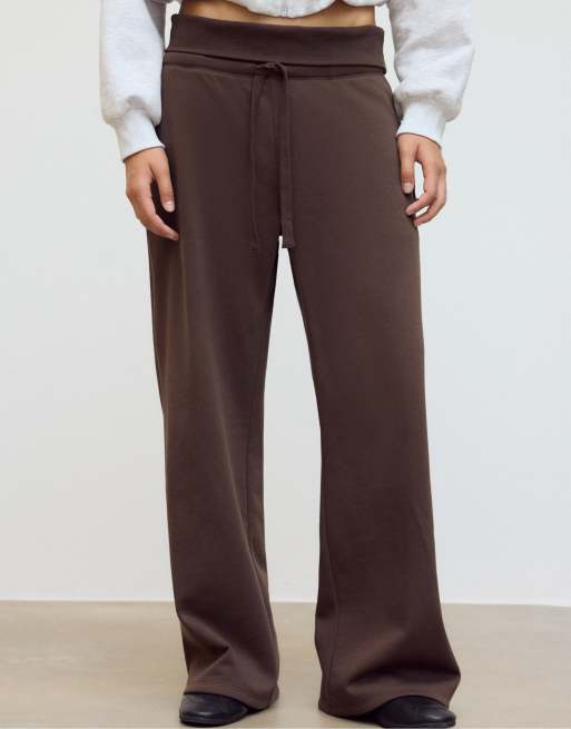 Stradivarius strikkede joggingbukser i brun, 2 af 4