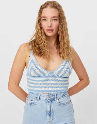 Stradivarius crochet hot sale top