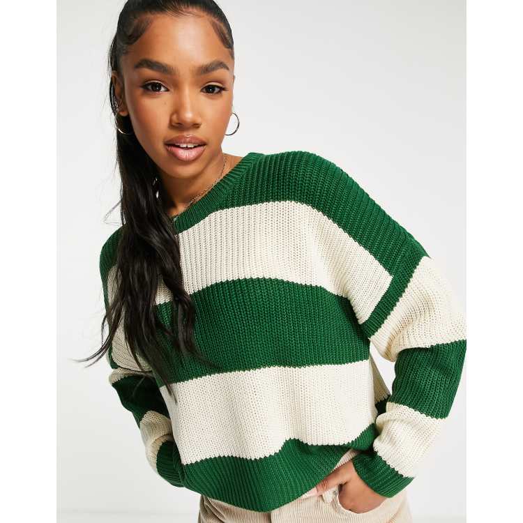 Green hotsell striped jumper