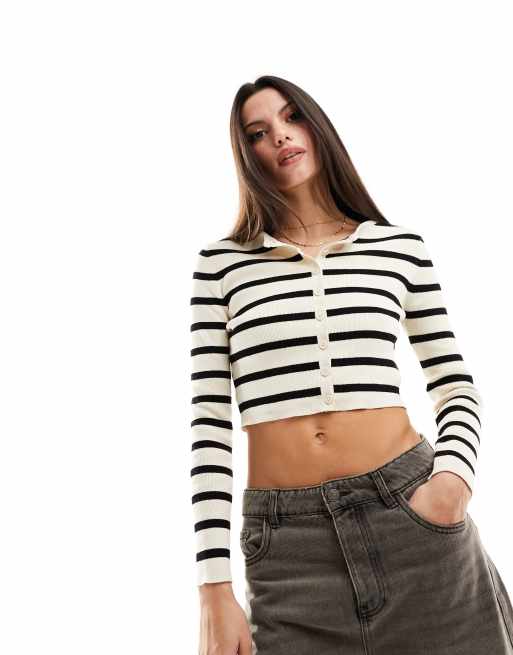 ATHLETIC LOGO STRIPE KNIT CARDIGAN M / GREEN