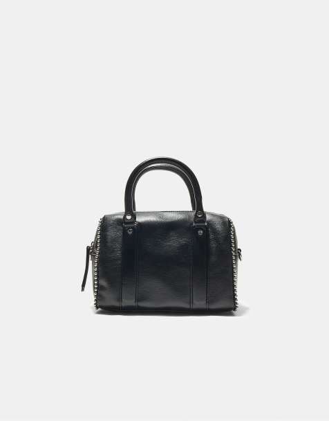 Stradivarius Studded bowling bag in black - view 1