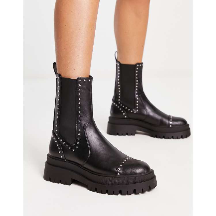 Womens black 2025 studded boots