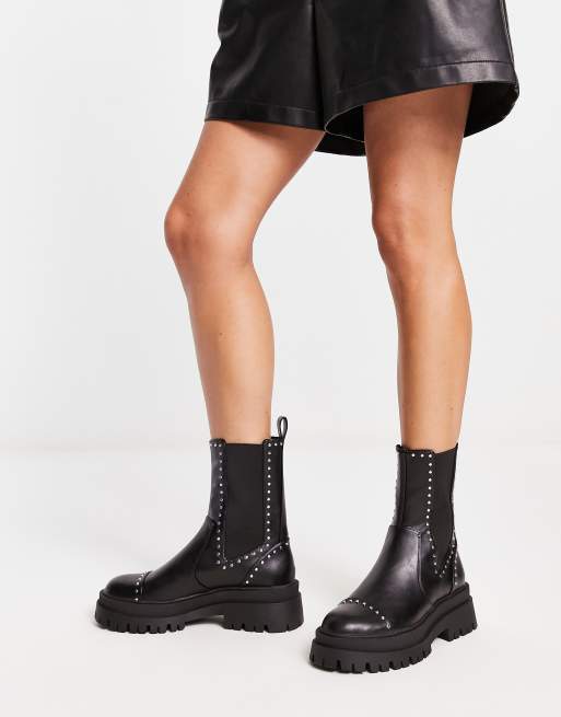 Chunky studded ankle hot sale boots