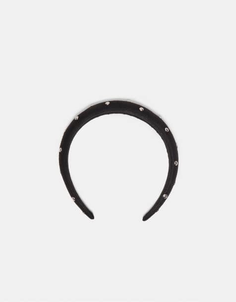 Stradivarius Studded volume headband in black - view 1