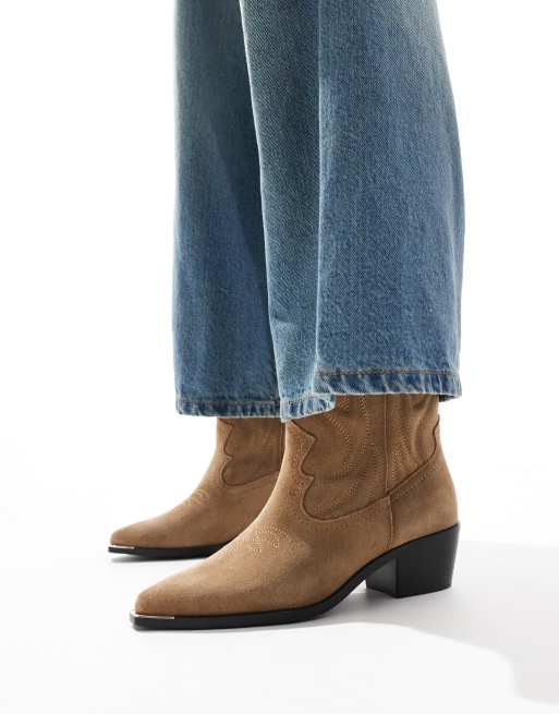 Cropped cowboy boots best sale