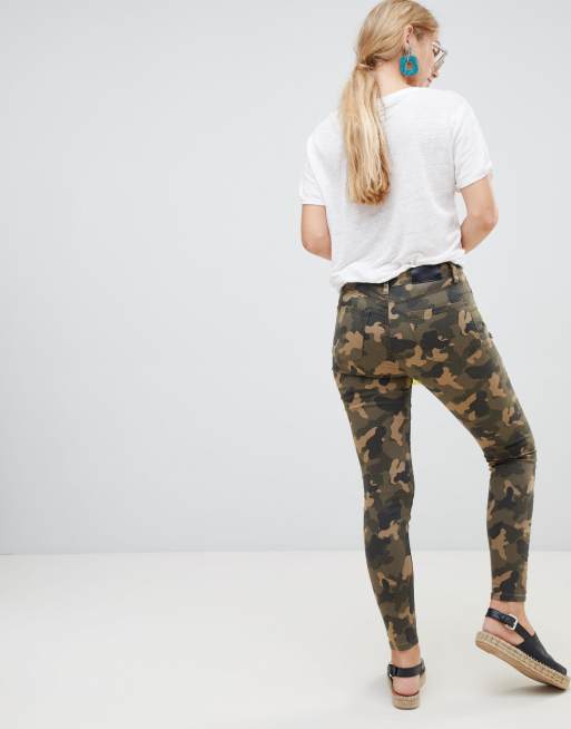 High rise sales camo jeans