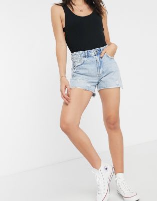 super high rise jean shorts