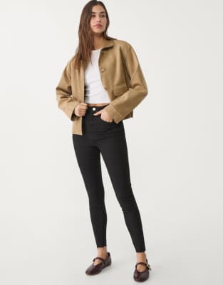 Stradivarius super high waist jeans in black