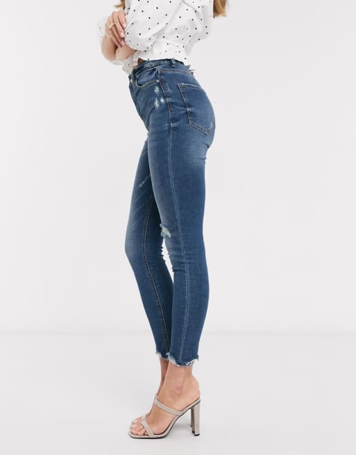 Stradivarius high waist jeans in mid wash ASOS