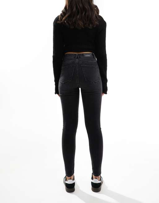 High waisted store black jeans asos