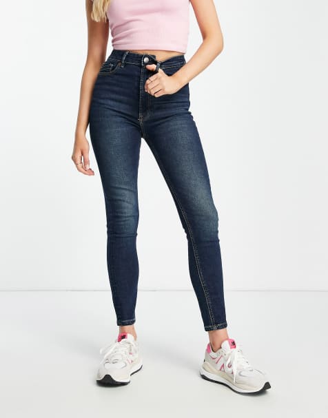 Stradivarius super high waist skinny jean in dark wash - view 1