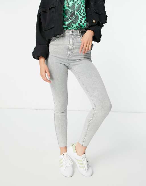 Stradivarius super high waist skinny jean in gray