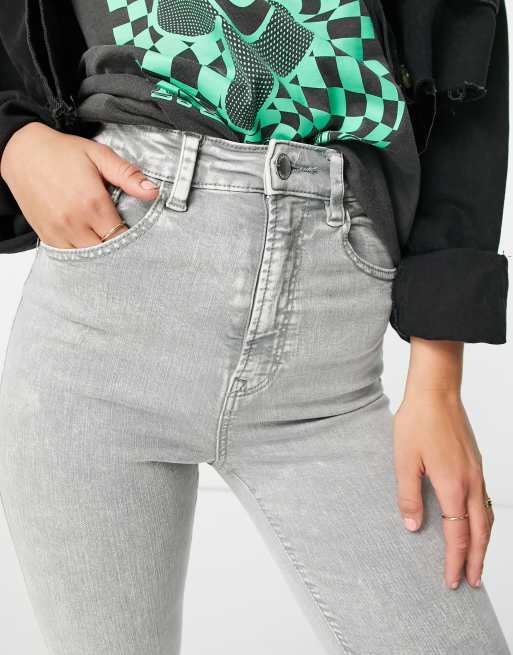 Stradivarius super high waist skinny jean in grey