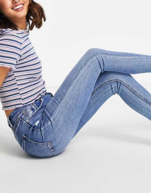 Regular waist skinny store jeans