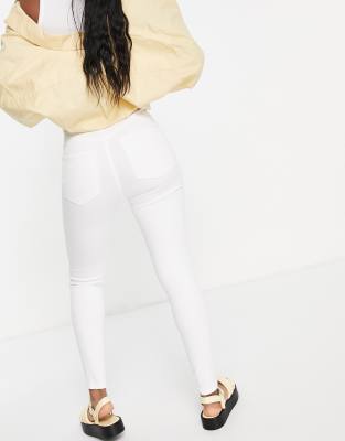 super high waisted white skinny jeans