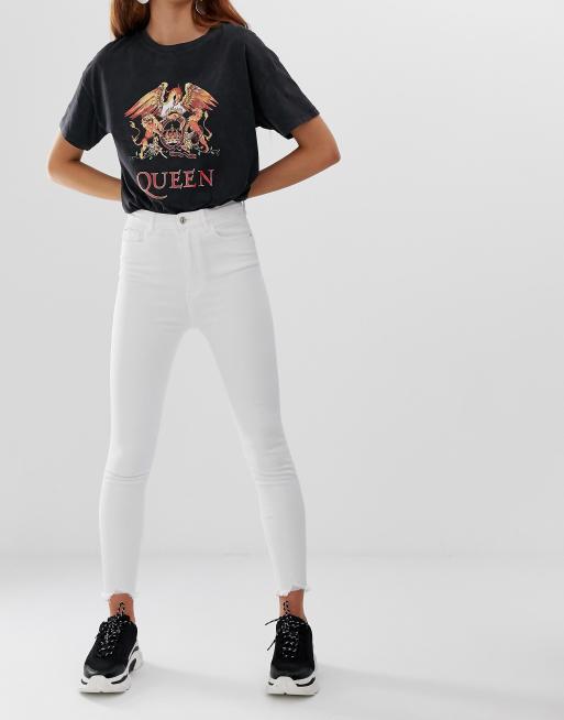 Stradivarius super high skinny jeans in white | ASOS