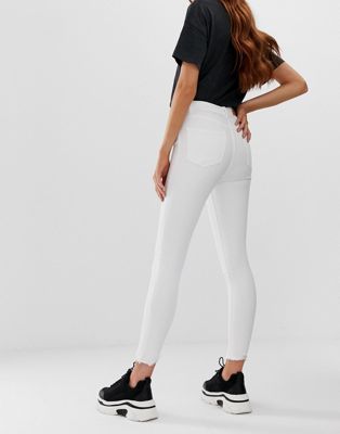 super high waisted white jeans