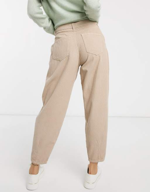 Stradivarius pull on casual pants in beige