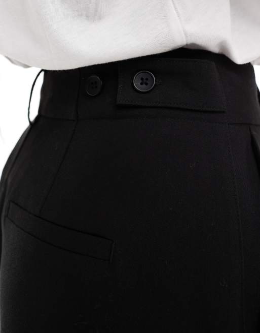 Stradivarius super wide leg pants in black, 2 of 5