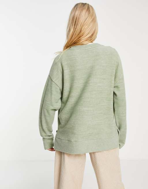 Stradivarius supersoft jumper in sage green