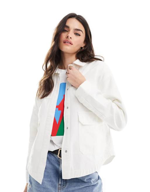 Stradivarius - Surchemise fonctionnelle - Blanc