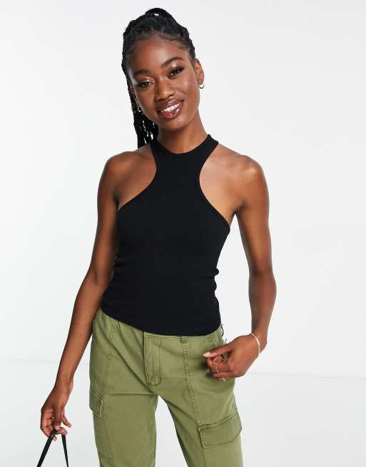 Stradivarius – Svart brottarlinne i seamless design