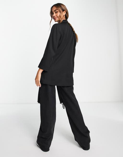 Stradivarius – Svart kavaj i oversize-modell, 2 av 4
