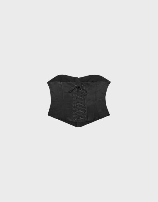 Stradivarius – Svart korsett med snörning, 7 av 7