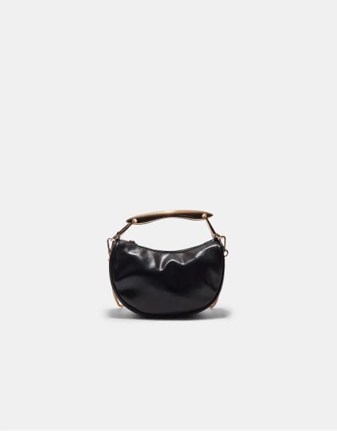 Stradivarius – Svart, liten väska med metallhandtag - view 1