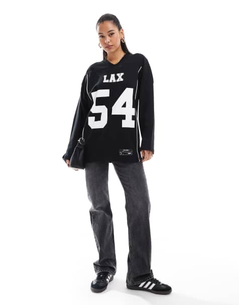Stradivarius – Svart sweatshirt med sportigt tryck - view 1