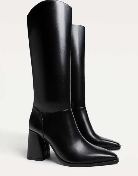 Stradivarius – Svarta högklackade boots - view 1