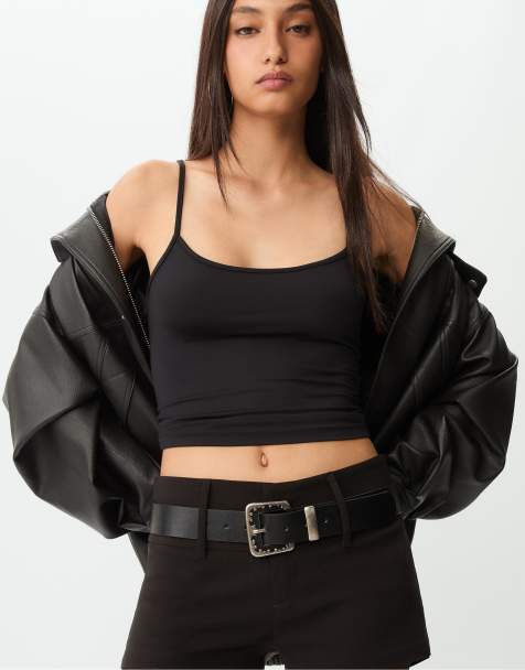 Stradivarius – Svarta, korta finshorts - view 1