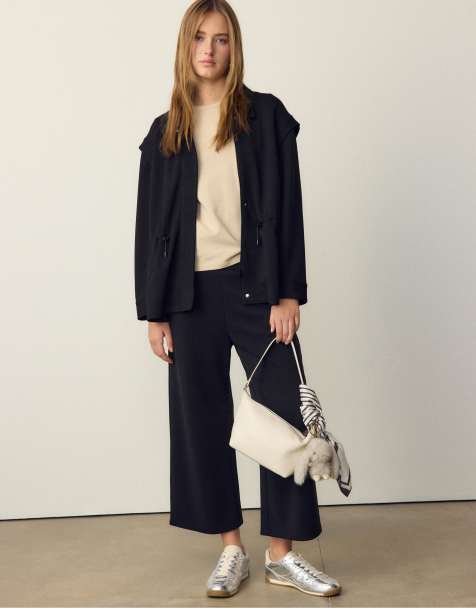 Stradivarius – Svarta, mjuka culotte-byxor - view 1